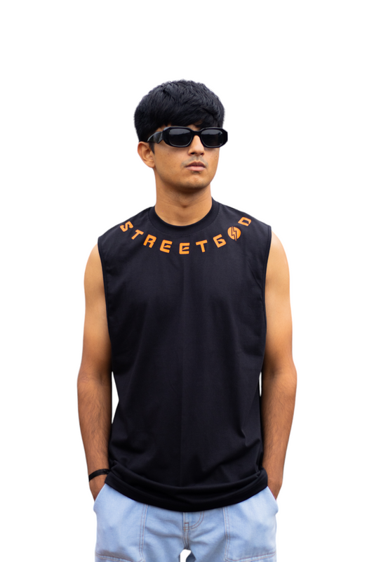 Streetgod Black Sleeveless Vest for Men – Urban Gym & Streetwear