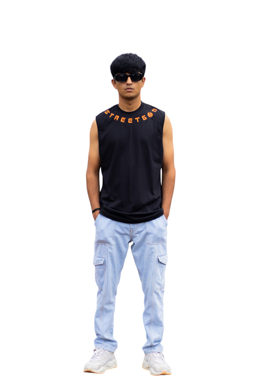 Streetgod Black Sleeveless Vest for Men – Urban Gym & Streetwear