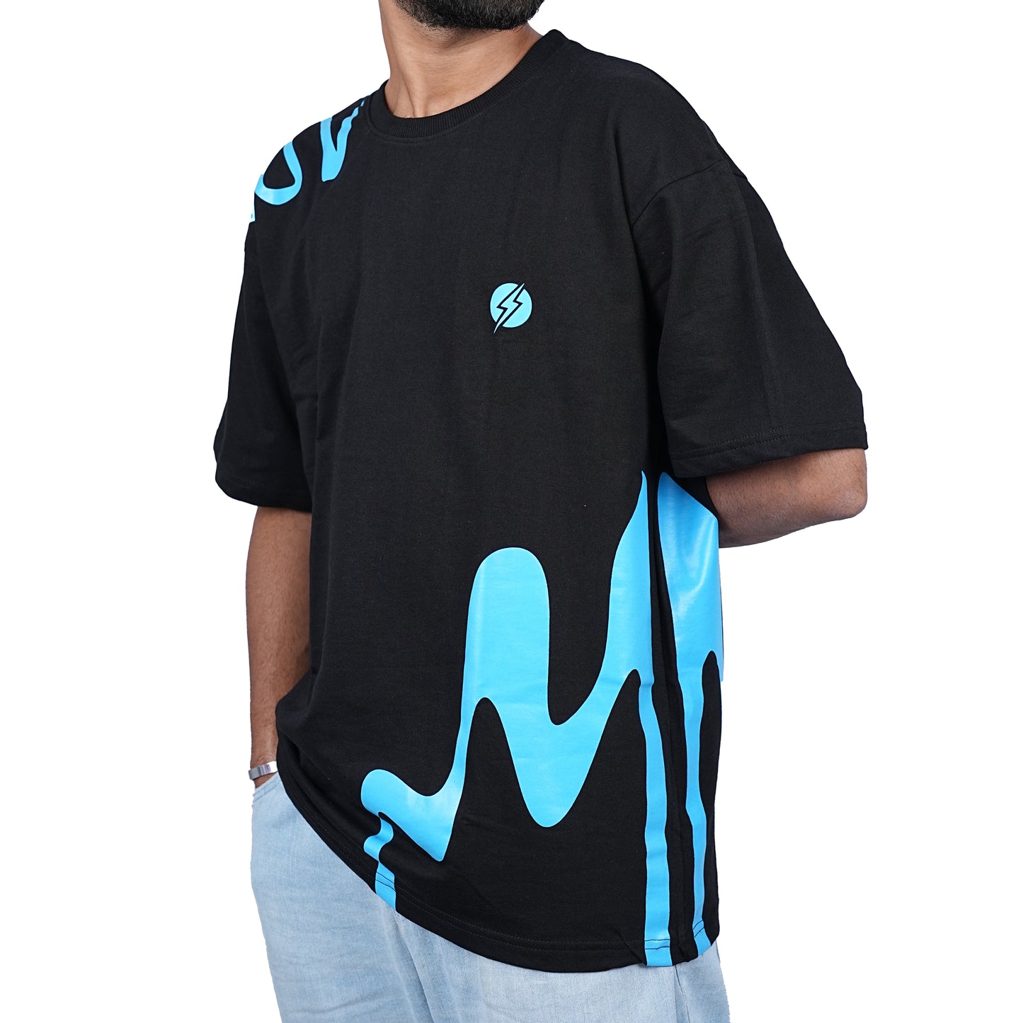 Blue abstract design, Oversized t-shirt | gender neutral