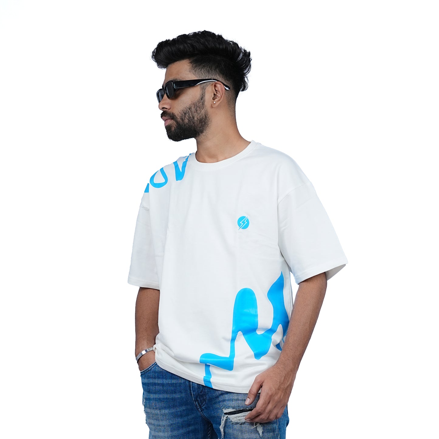 Blue abstract design, Oversized t-shirt | gender neutral