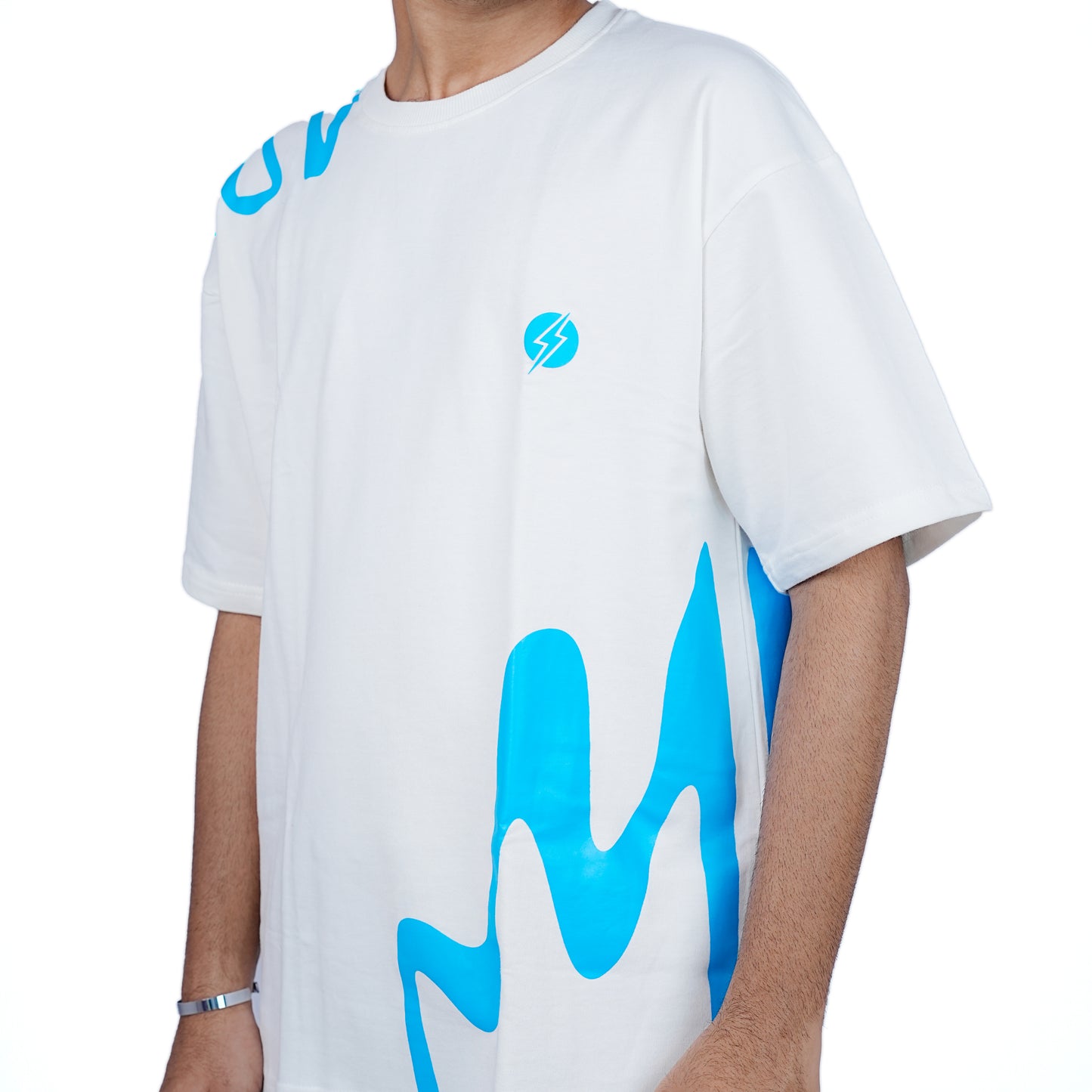 Blue abstract design, Oversized t-shirt | gender neutral